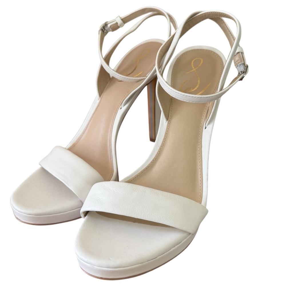 Sam Edelman Jade Ankle Strap Heel Sandals in White NEW Size 10 - Picture 5 of 8